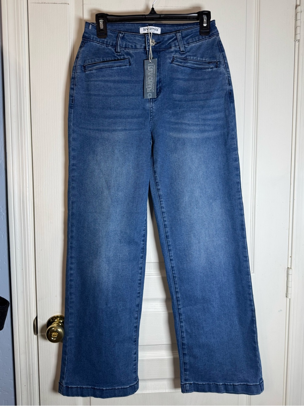 Luvamia Women’s Wide-Leg Jeans Medium Wash Size M NWT